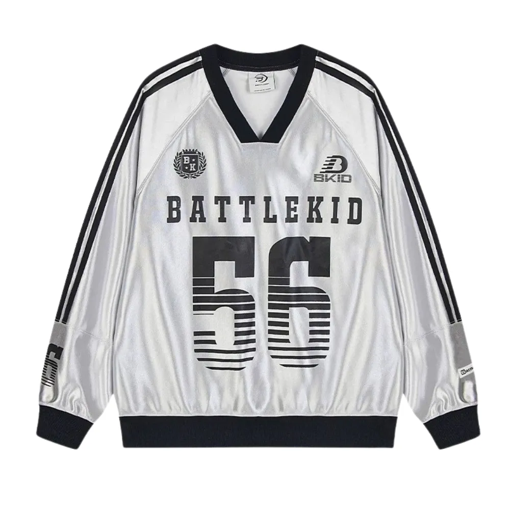 Hip Hop V-Neck Silk Raglan Sweatshirt