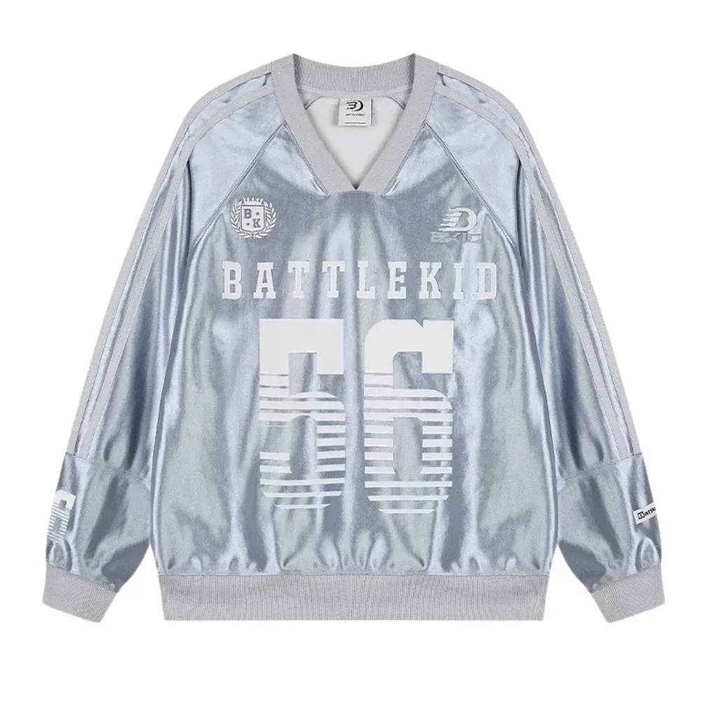 Hip Hop V-Neck Silk Raglan Sweatshirt