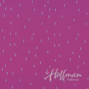 Hoffman Fabrics Me You Magenta Purple Metallic Silver Batik Fabric 149-72S-Magenta-Silver