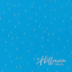 Hoffman Fabrics Me You Ocean Blue Metallic Silver Batik Fabric 149-73S-Ocean-Silver