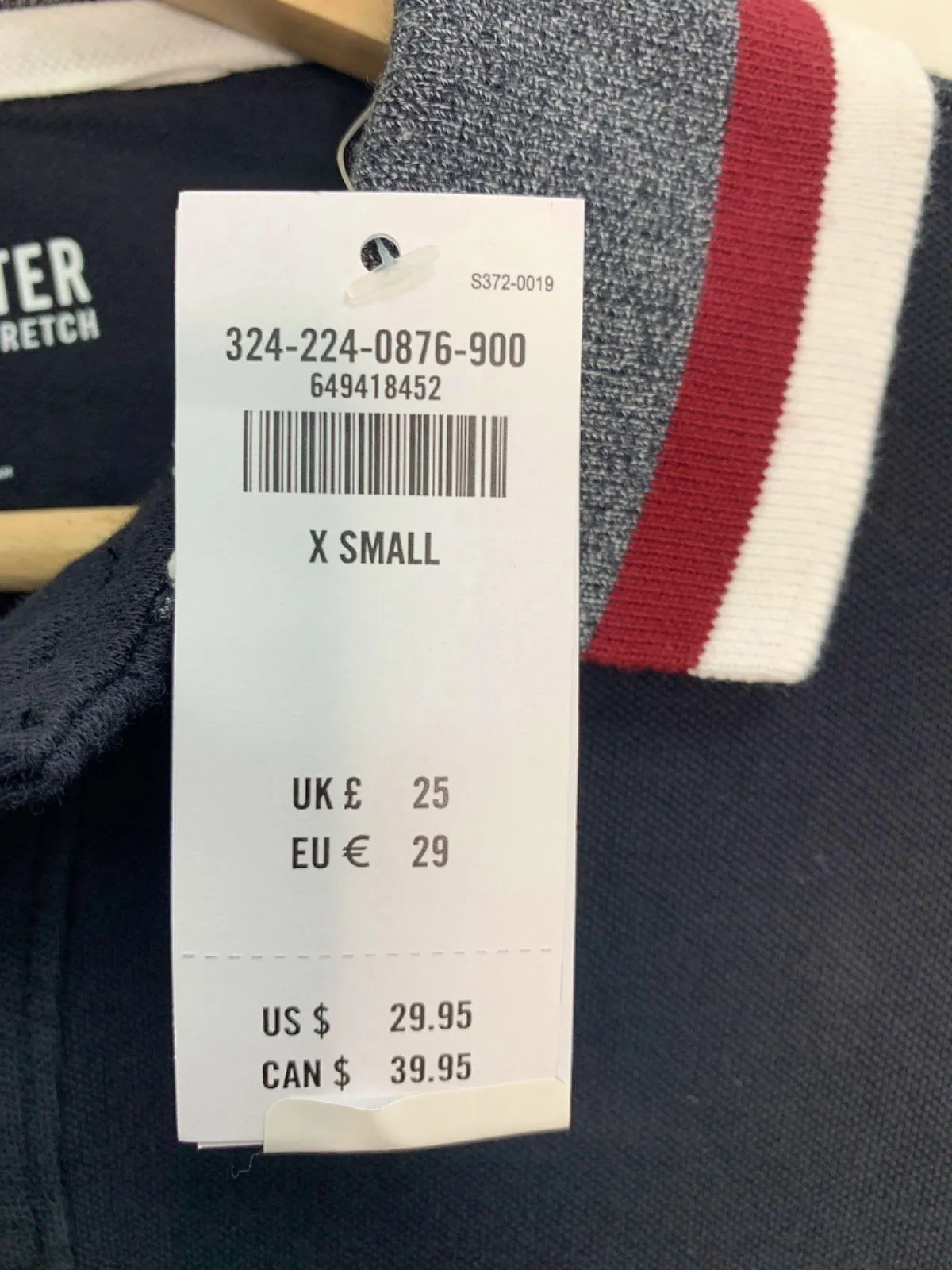 Hollister Navy Advanced Stretch Polo Shirt XS