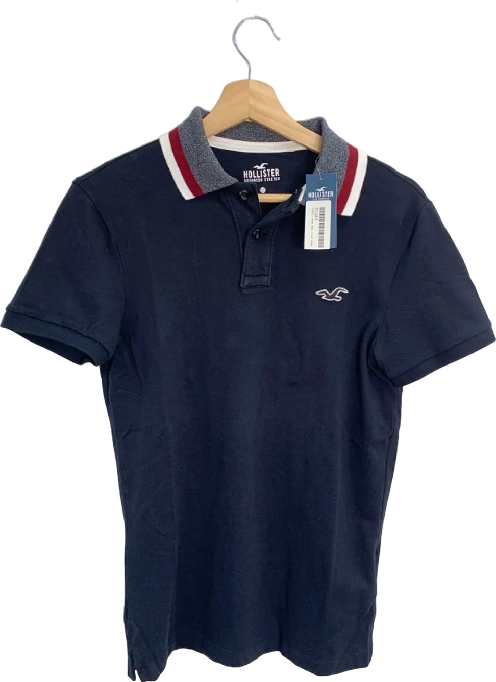 Hollister Navy Advanced Stretch Polo Shirt XS