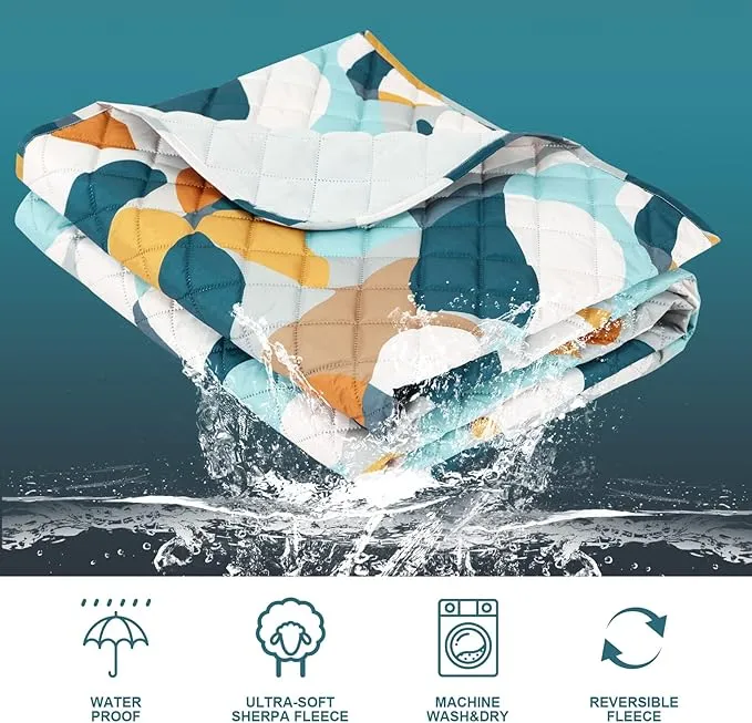 Hooded Outdoor Blanket, Extra Large 82"x 55" Waterpoof Camping Blanket, Quilted, Thick Fleece, Warm, Windproof, Sand Proof, Portable and Wear-Resistant, Perfect for Stadium, Picnic, Camping…