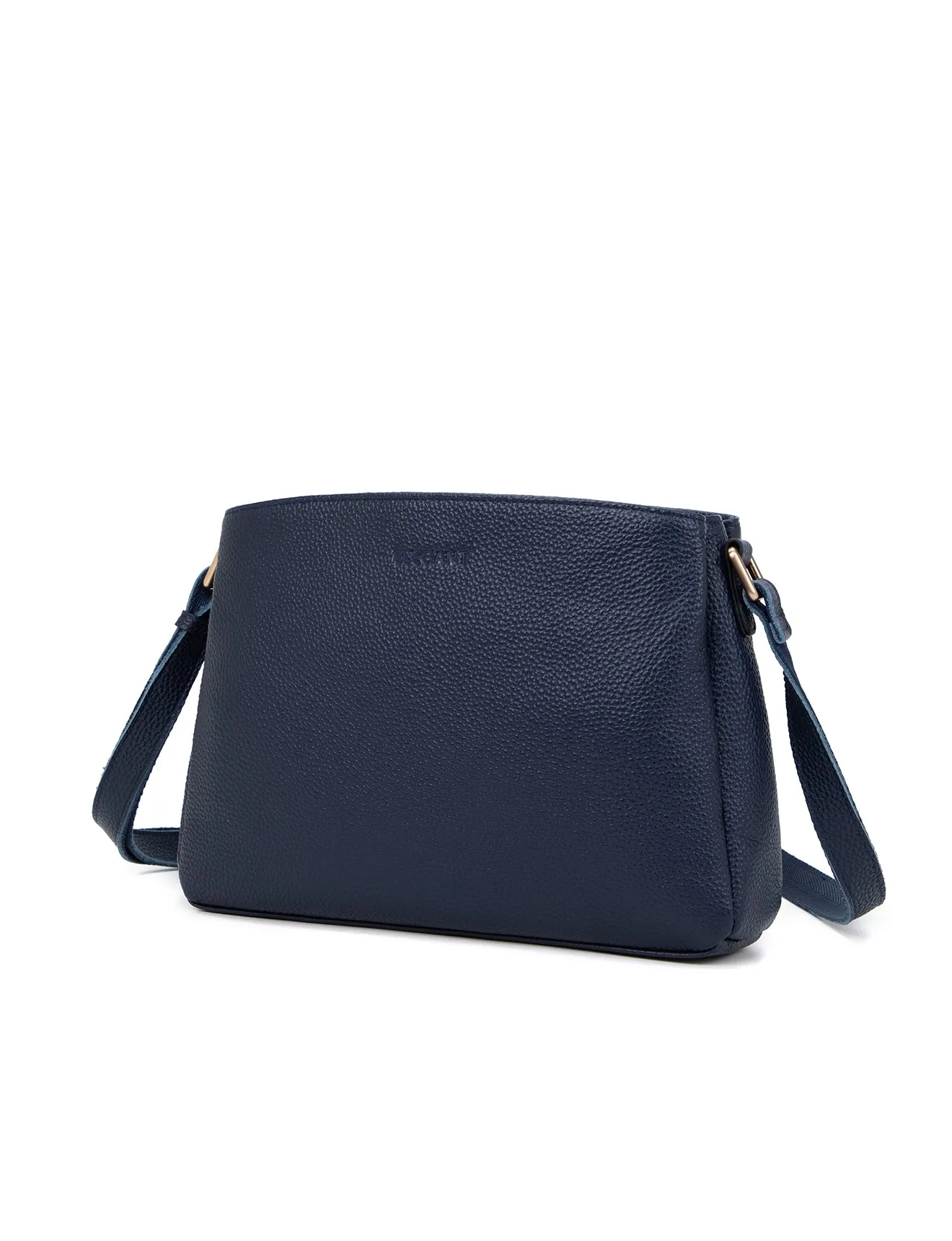 HUNTER TRIPLE COMPARTMENT LEATHER XBODY BAG- E1-0837-NVY
