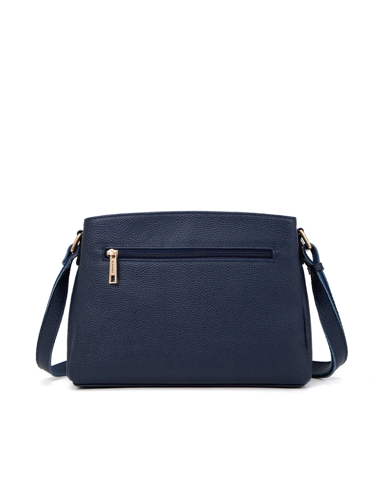 HUNTER TRIPLE COMPARTMENT LEATHER XBODY BAG- E1-0837-NVY
