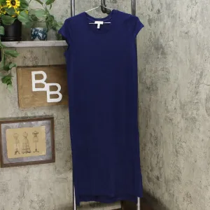 Jessica Simpson Women's Cap Sleeve Side Slit Midi Dress Maritime Blue Small