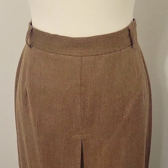 Jones New York Country Large Worsted Wool Vintage Skirt Inverted Pleat Brown