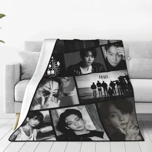 Jung Kook Blanket 60"X80" Soft and Comfortable Warm Fleece Throw Full Picture of Idol Group Blankets Yoga Blankets Beach Blanket Picnic Blankets Gift for Dorm Room Decor Sofa Bed Camping Travel