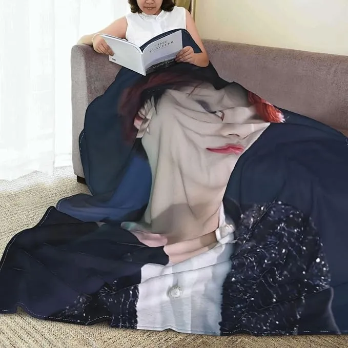 Jung Kook Blanket 60"X80" Soft and Comfortable Warm Fleece Throw Full Picture of Idol Group Blankets Yoga Blankets Beach Blanket Picnic Blankets Gift for Dorm Room Decor Sofa Bed Camping Travel