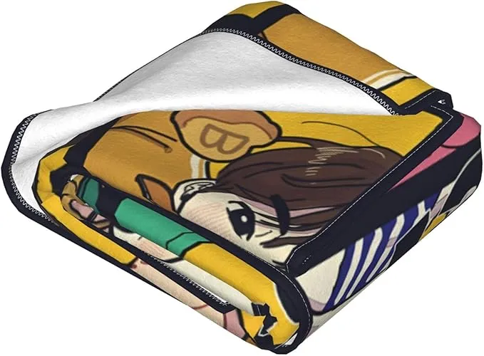 Jung Kook Blanket 60"X80" Soft and Comfortable Warm Fleece Throw Full Picture of Idol Group Blankets Yoga Blankets Beach Blanket Picnic Blankets Gift for Dorm Room Decor Sofa Bed Camping Travel