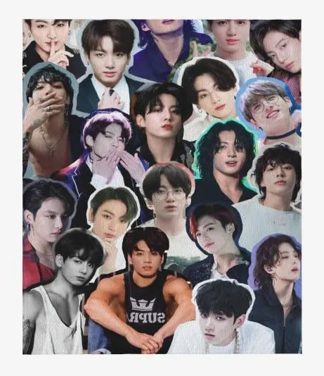 Jungkook Blanket Jeon Jung Kook Soft and Comfortable Warm Fleece Throw Full Picture of Idol Group Blankets 50"X60" Beach Blankets Gift for Dorm Room Decor Sofa Bed Camping Travel