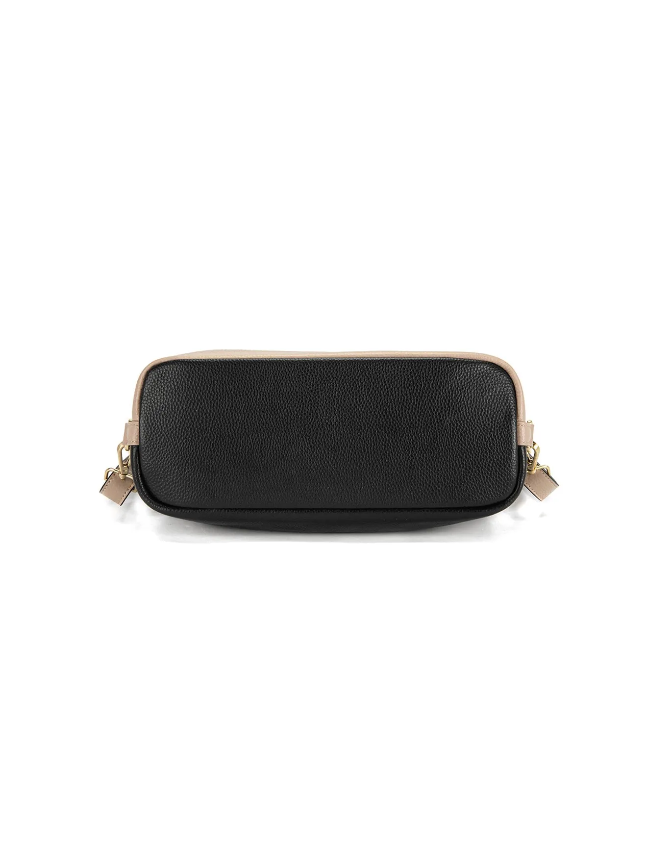KAMILA LEATHER CONVERTIBLE BACKPACK-E1-0823-BLACK/PUTTY