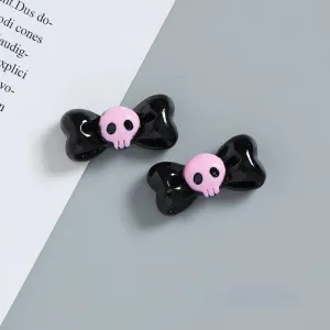 Kawaii 2 Pieces Kuromi Skull Bone Hair Clip Hair Rope Set