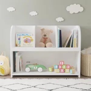 Kids Bookshelves/Storage Display with 4 Compartments White Modern
