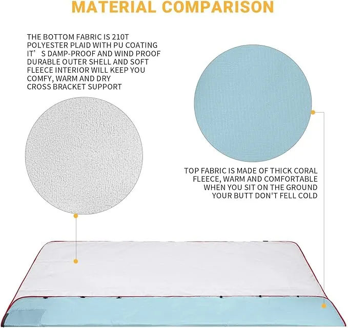 KingCamp Outdoor Blanket Waterproof Camping Blanket Beach Blanket Sandproof Beach Mat Stadium Blanket Travel Blanket Portable Picnic Blanket for Park Grass Concert Sports