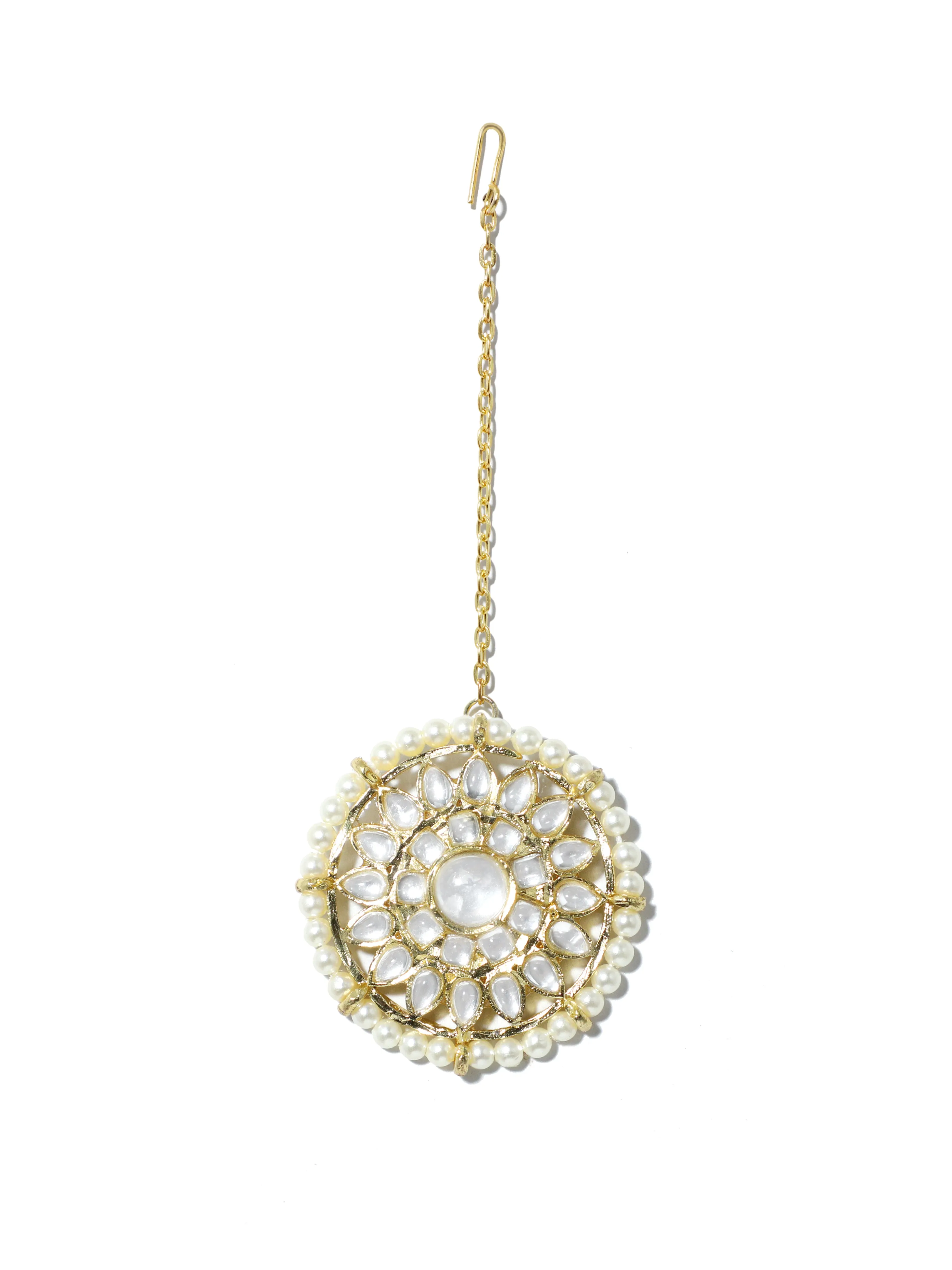 Kundan Choker Pearl Beads Necklace Set