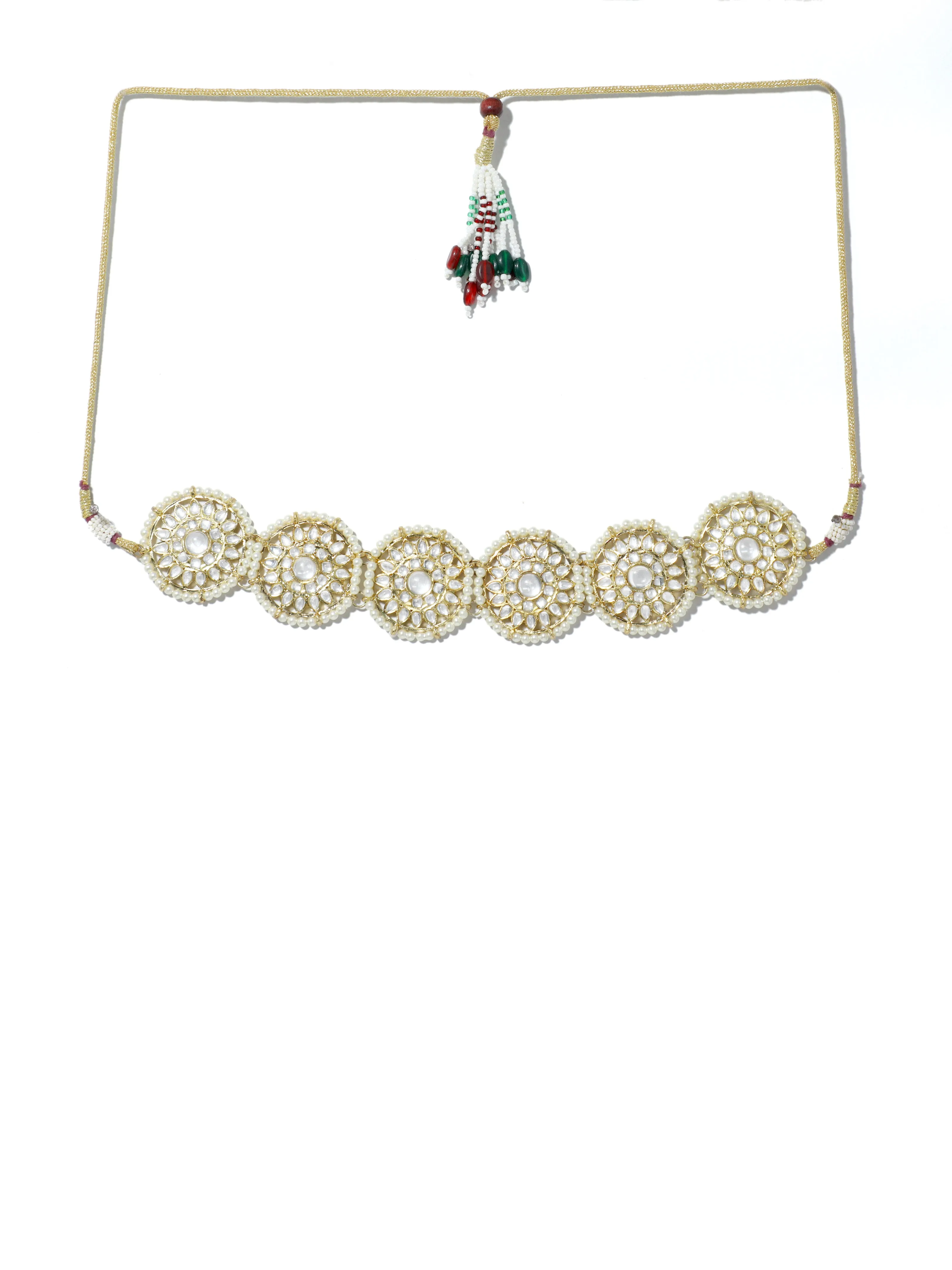 Kundan Choker Pearl Beads Necklace Set