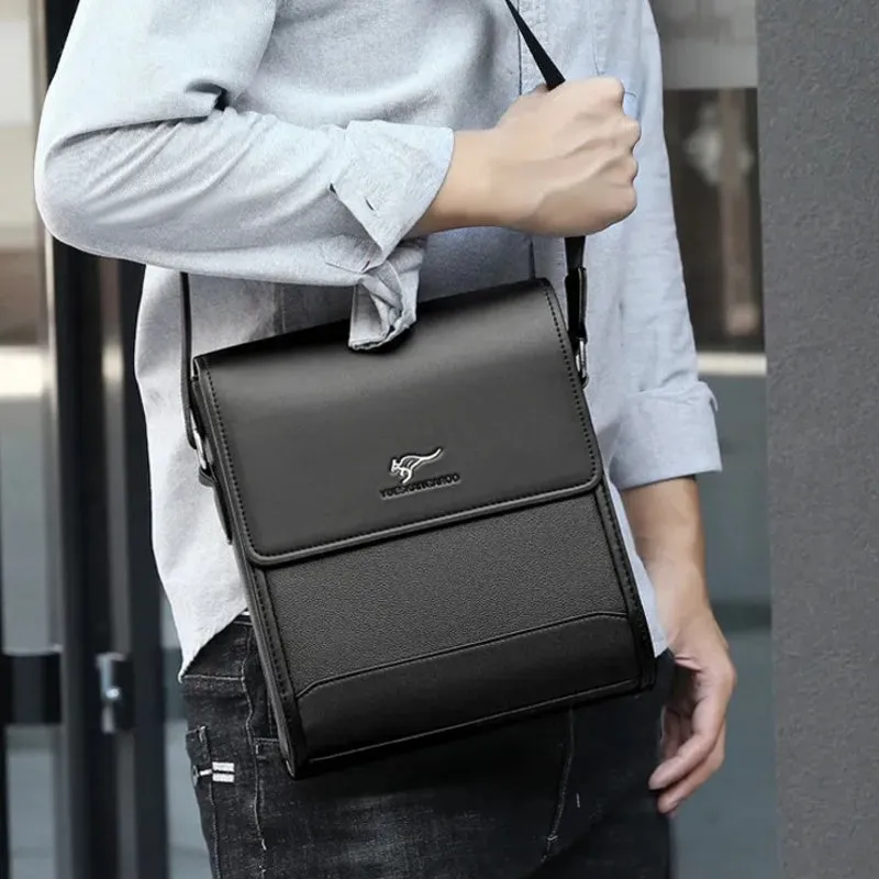 Large Business Men Shoulder Messenger Leather Bag