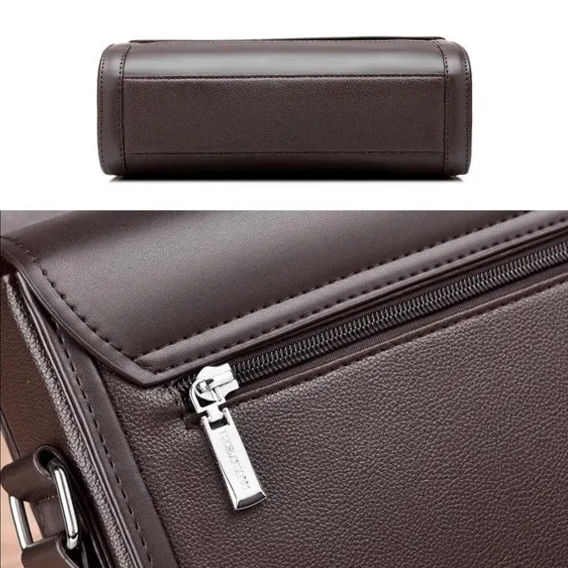 Large Business Men Shoulder Messenger Leather Bag