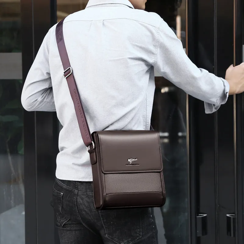 Large Business Men Shoulder Messenger Leather Bag