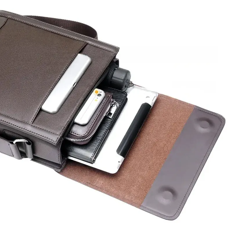 Large Business Men Shoulder Messenger Leather Bag