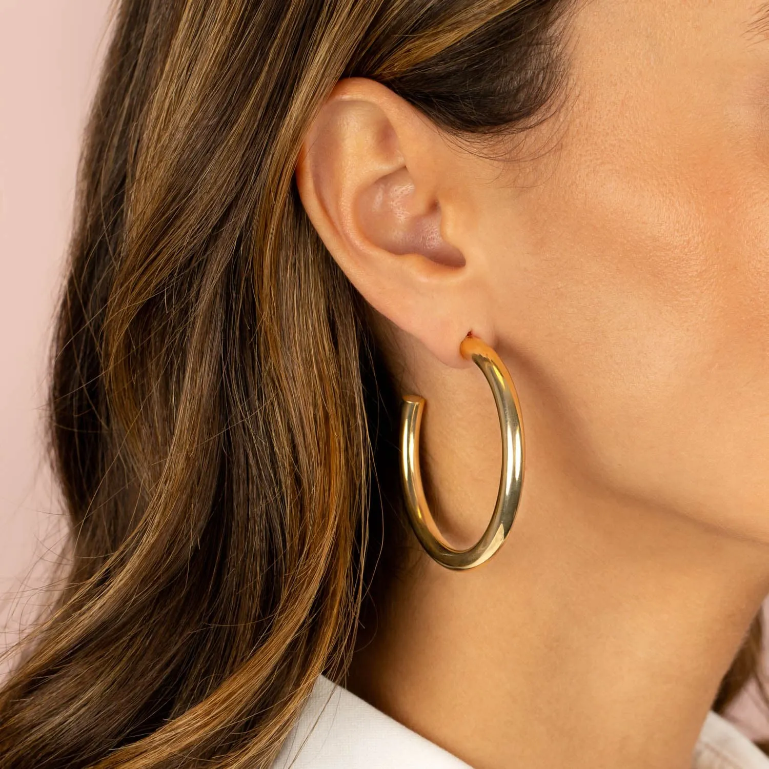 Large Hollow Hoop Earring