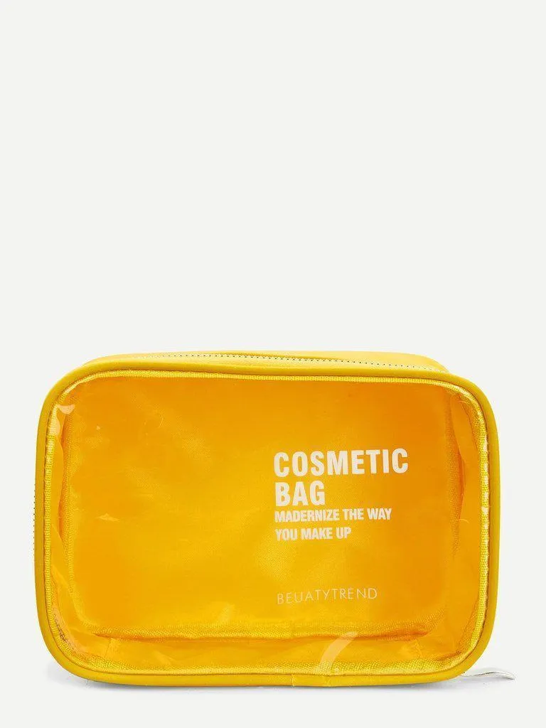 Letter Print Makeup Bag