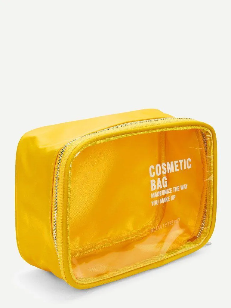 Letter Print Makeup Bag