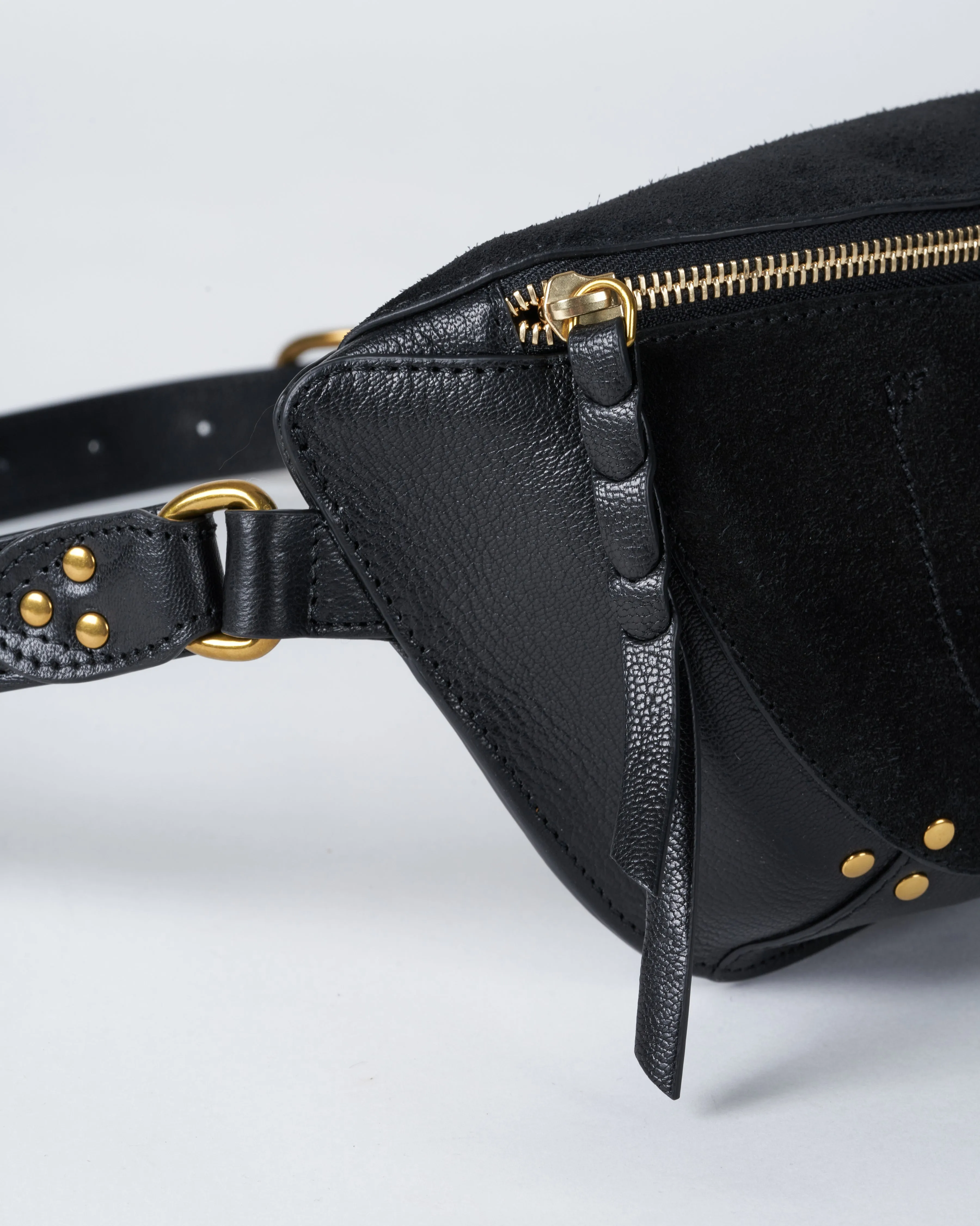 lino banane belt bag - noir graine