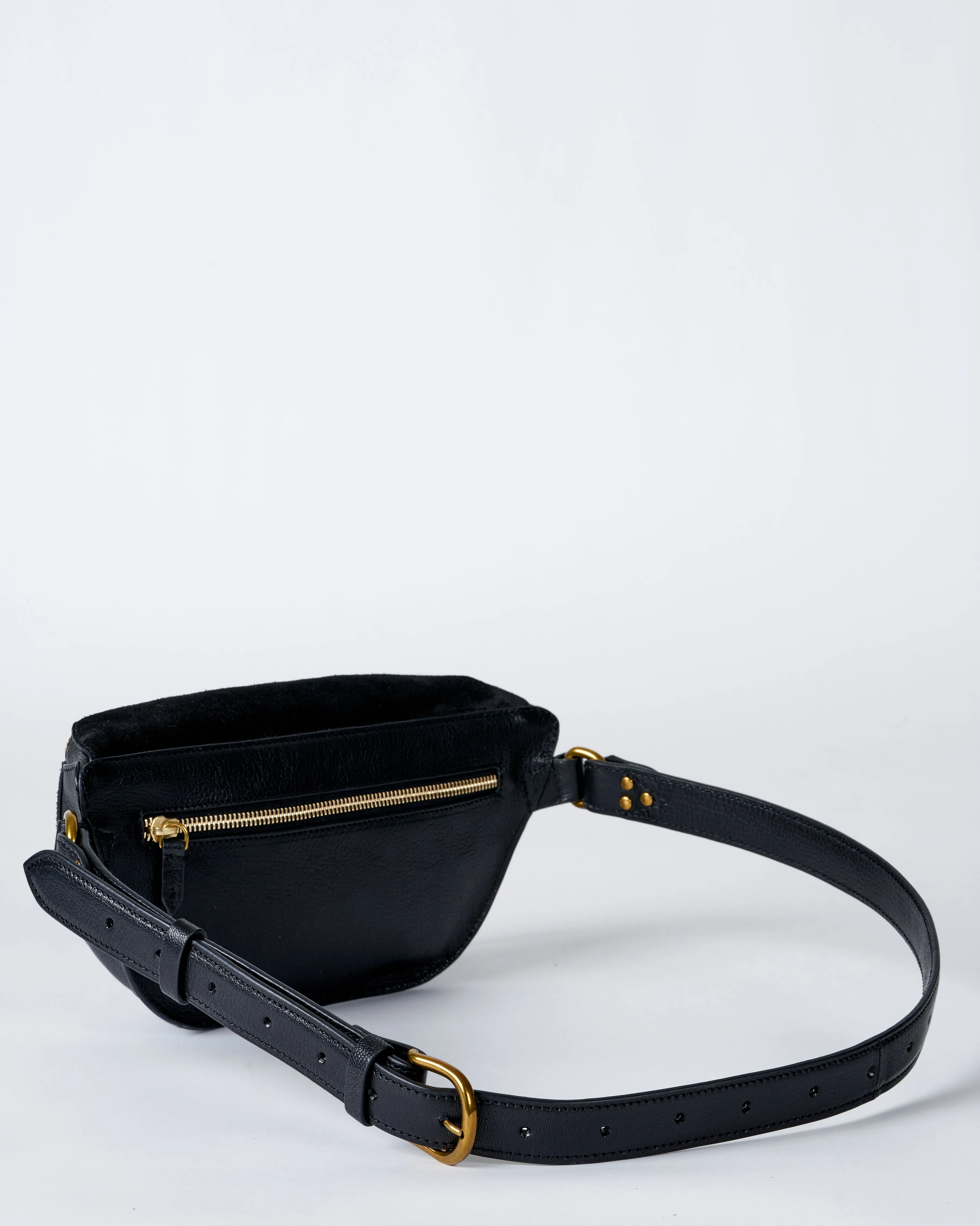 lino banane belt bag - noir graine