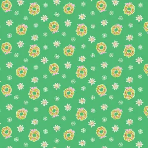 Little Joys Wreath on Green by Penny Rose Fabrics