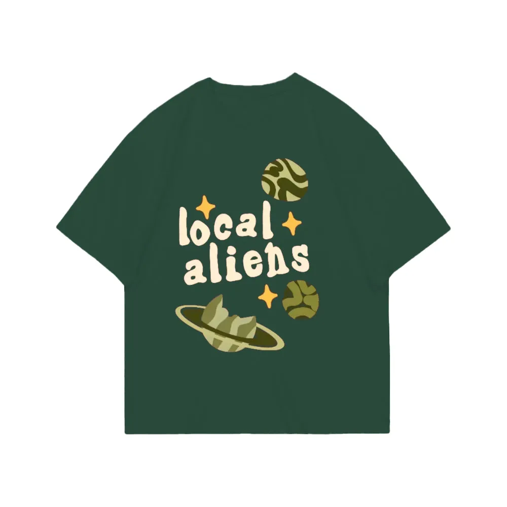 Local Aliens Print Cotton T-shirt