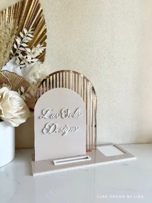 Logo Double Arched Social Sign/ Square   Card Holder