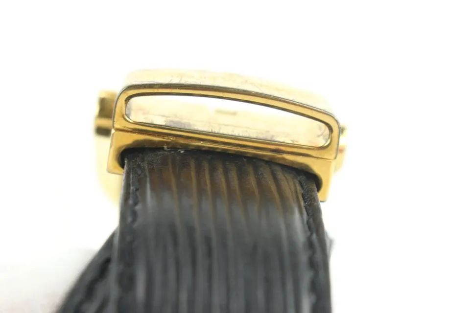 Louis Vuitton 85/34 Black Epi Leather Ceinture Belt Gold Buckle 6lvs17