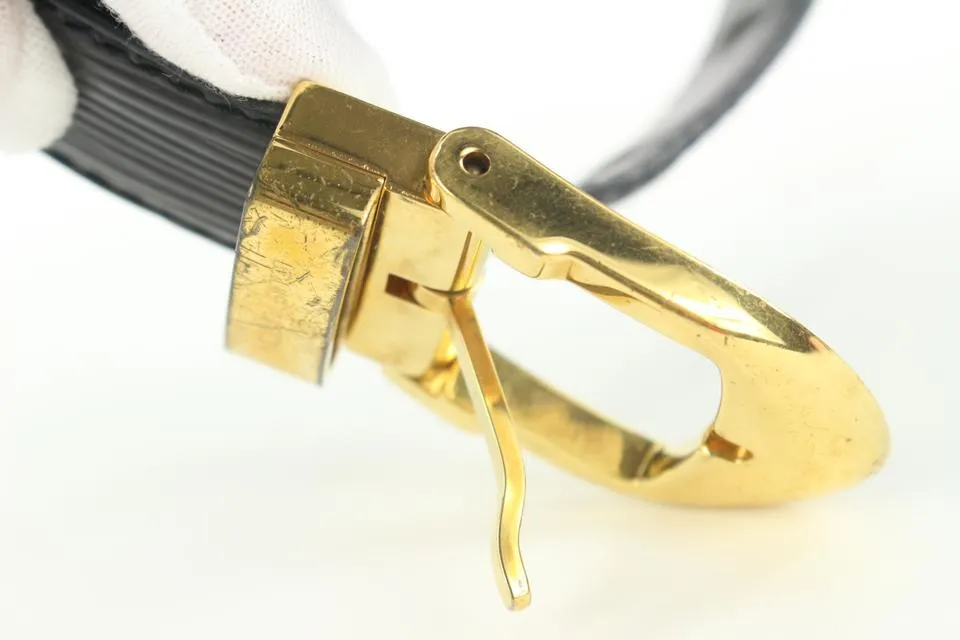 Louis Vuitton 85/34 Black Epi Leather Ceinture Belt Gold Buckle 6lvs17
