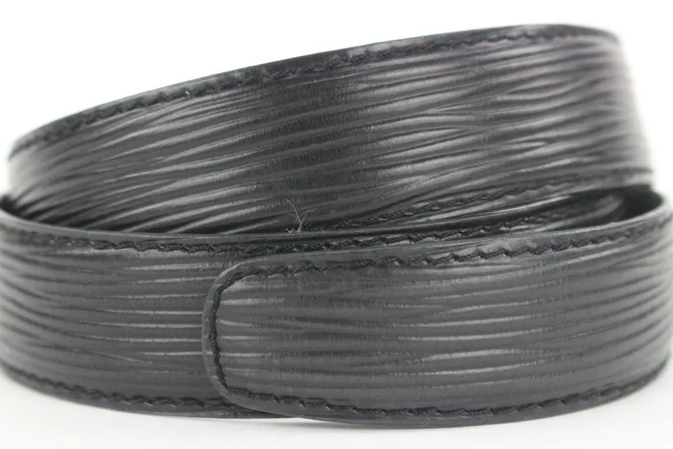 Louis Vuitton 85/34 Black Epi Leather Ceinture Belt Gold Buckle 6lvs17