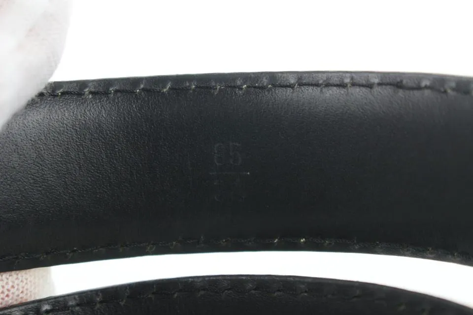 Louis Vuitton 85/34 Black Epi Leather Ceinture Belt Gold Buckle 6lvs17