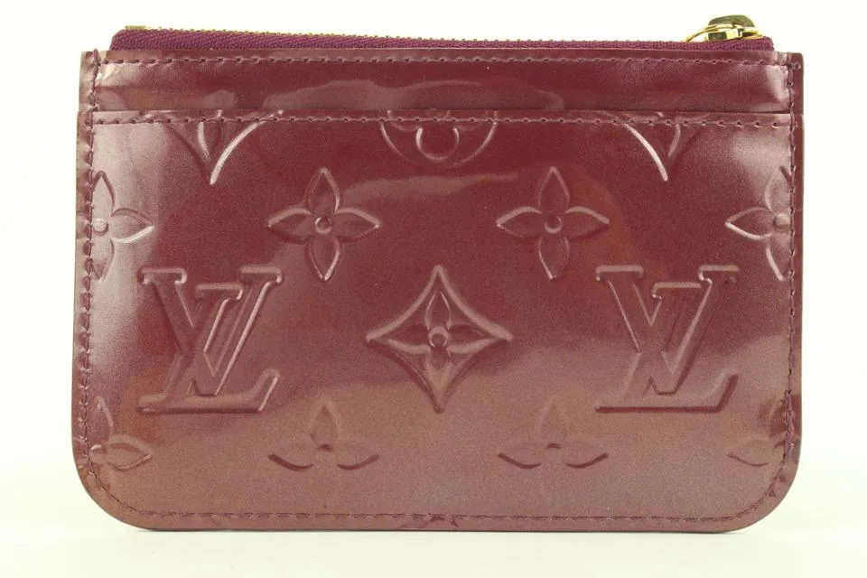 Louis Vuitton Amarante Monogram Vernis Key Pouch NM Pochette Cles Keychain 7lvs421