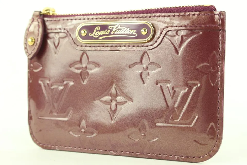 Louis Vuitton Amarante Monogram Vernis Key Pouch NM Pochette Cles Keychain 7lvs421