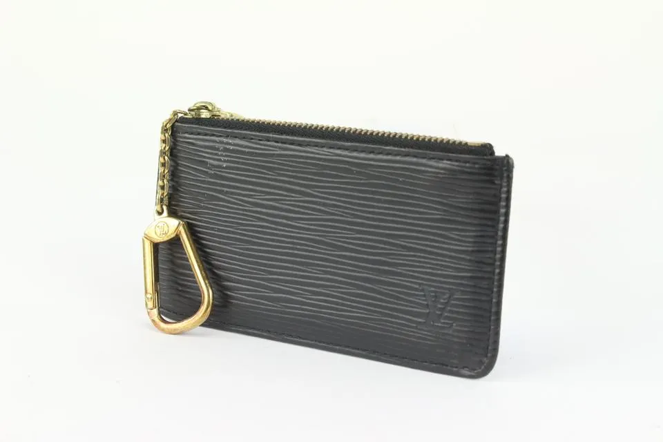 Louis Vuitton Black Epi Leather Noir Pochette Cles Key Pouch 1029lv38