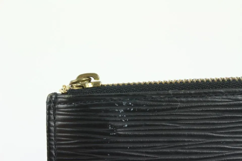 Louis Vuitton Black Epi Leather Noir Pochette Cles Key Pouch 1029lv38