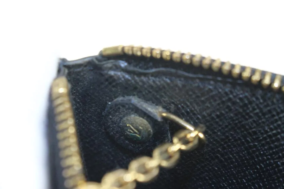Louis Vuitton Black Epi Leather Noir Pochette Cles Key Pouch 1029lv38