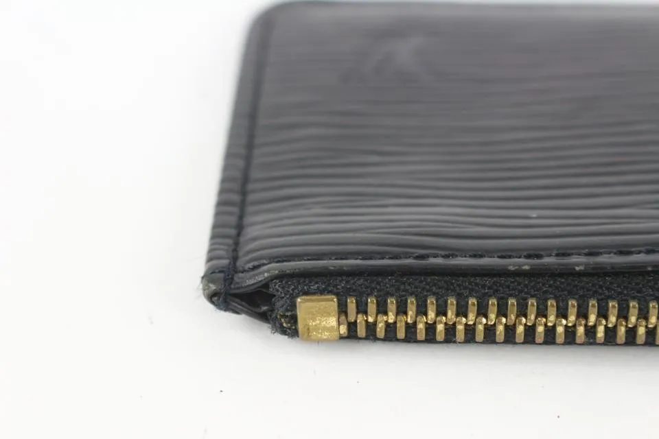 Louis Vuitton Black Epi Leather Noir Pochette Cles Key Pouch 1029lv38