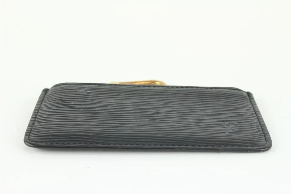 Louis Vuitton Black Epi Leather Noir Pochette Cles Key Pouch 1029lv38