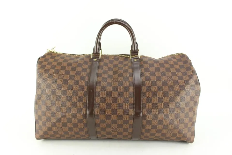 Louis Vuitton Damier Ebene Keepall 50 Duffle Bag Upcycle Ready 54lz429s