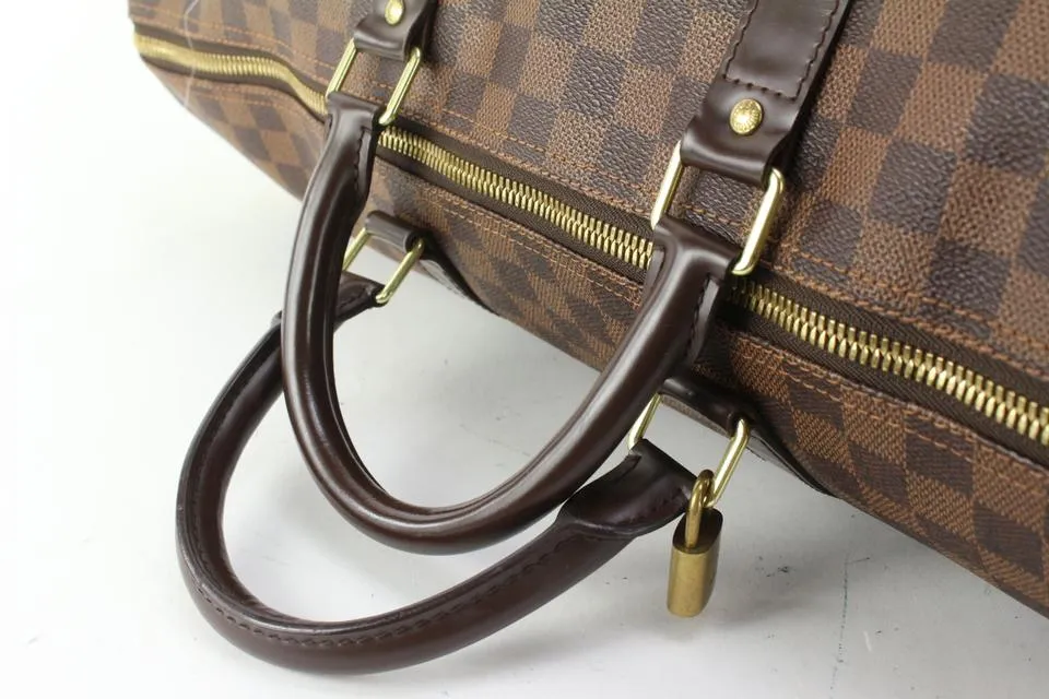 Louis Vuitton Damier Ebene Keepall 50 Duffle Bag Upcycle Ready 54lz429s