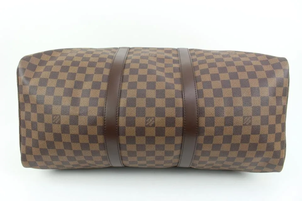 Louis Vuitton Damier Ebene Keepall 50 Duffle Travel Bag 41lk75