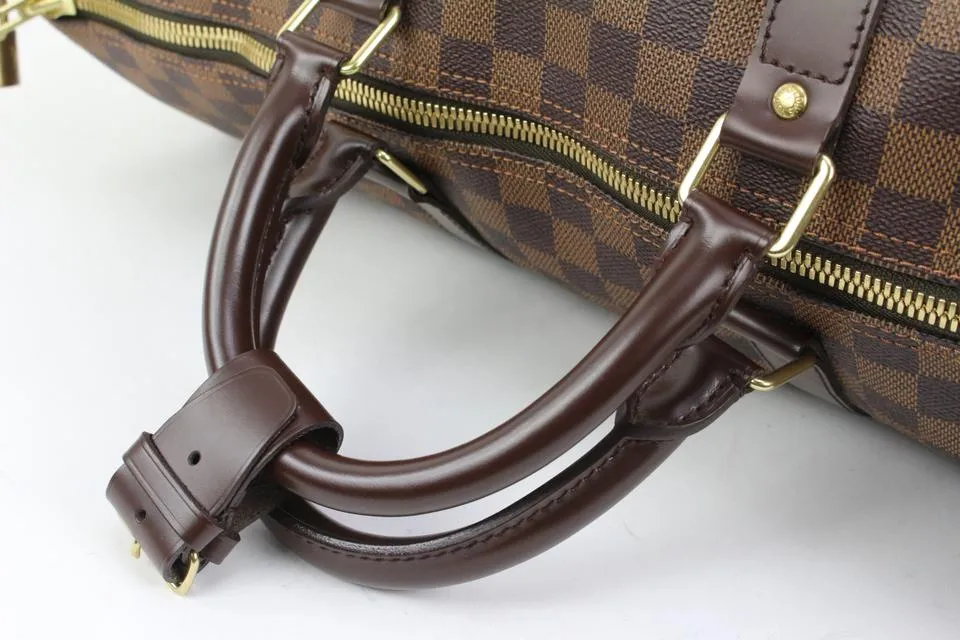 Louis Vuitton Damier Ebene Keepall 50 Duffle Travel Bag 41lk75
