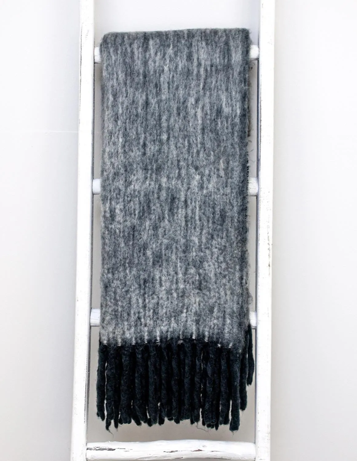 Luxury Blue and White Handloomed Throw Blanket