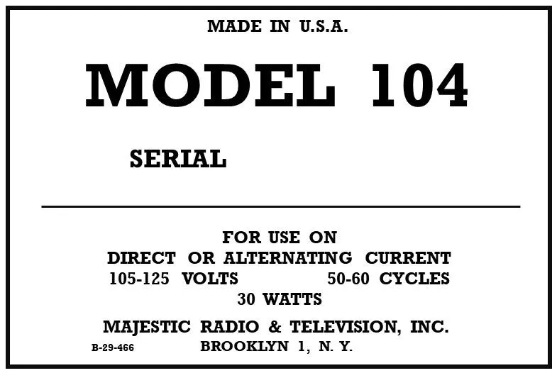 MAJESTIC-104-SPECS